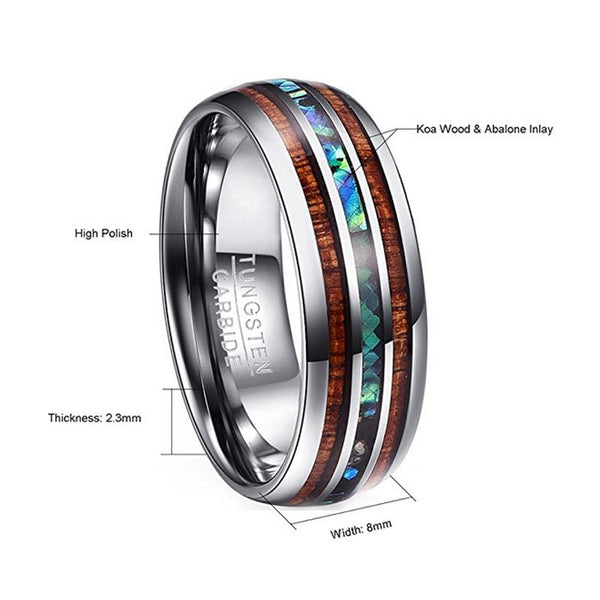 Polished Tungsten Carbide Men's (8MM Band) Wedding Ring