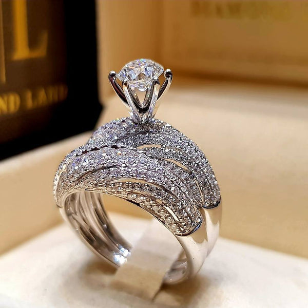 Luxury Wedding Bridal Ring Set - Engagement and Anniversary Gift